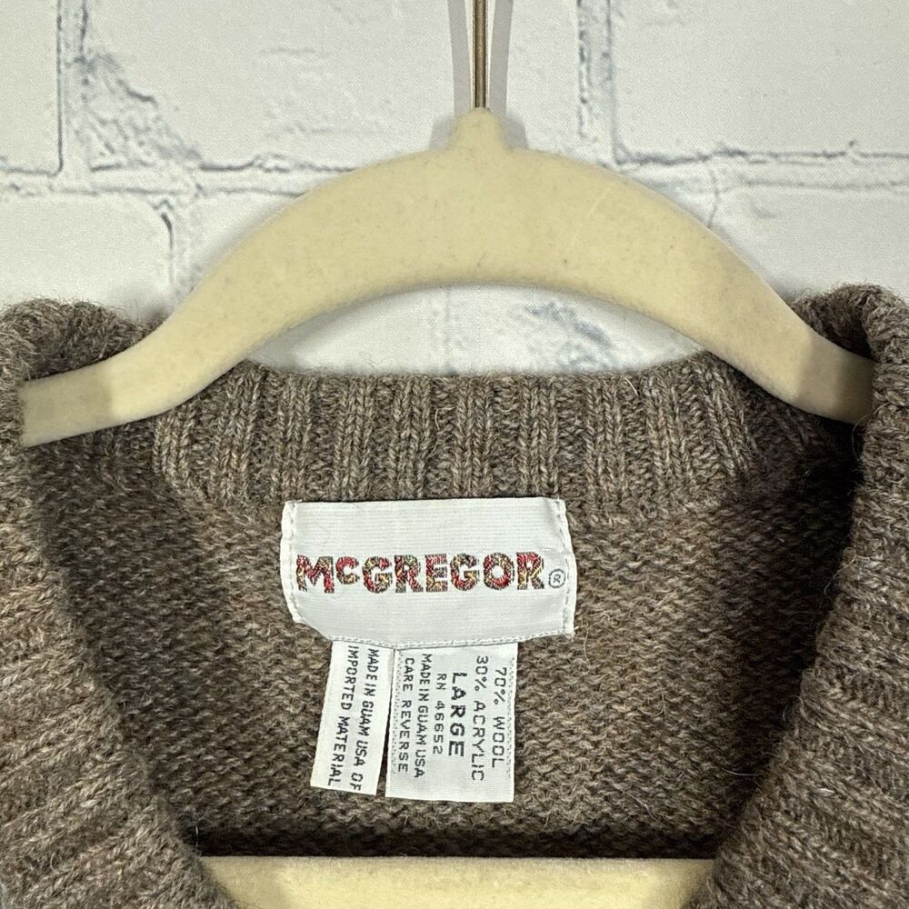 Vintage McGregor Mens Large Argyle Sweater Vest Wool Preppy Grandpa Golf USA - Picture 5 of 7